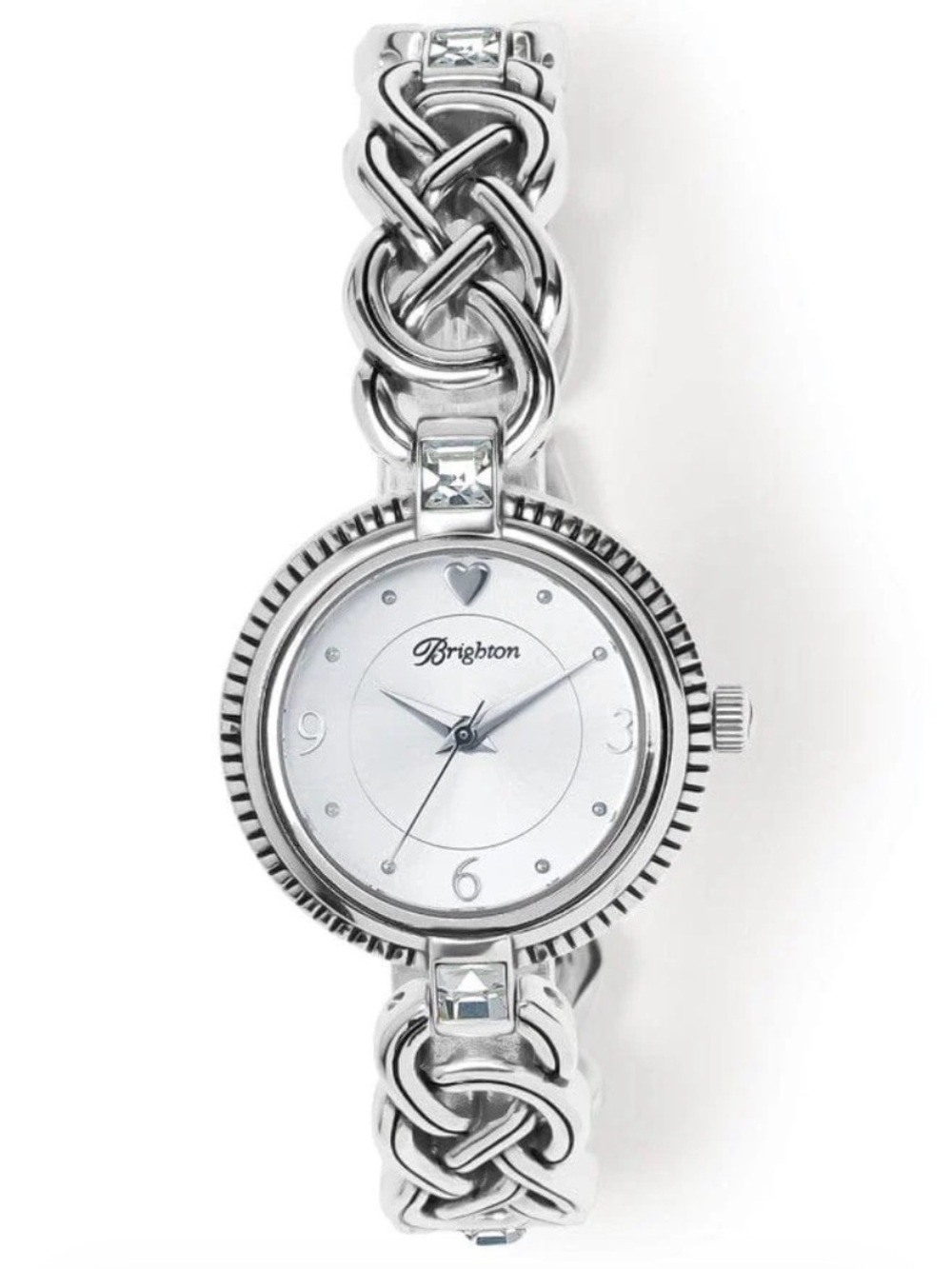 Brighton Dalkey Silver Braided Link Bracelet Watch Interlok